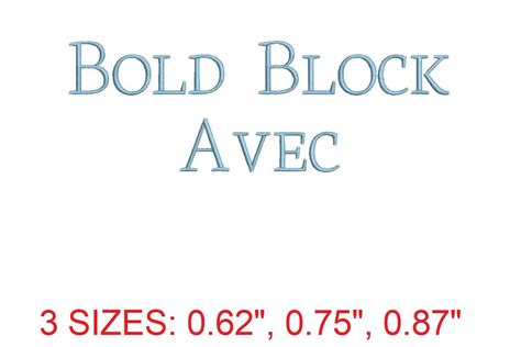 Bold Block Avec Embroidery Font Creative Fabrica