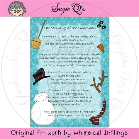 Meaning of the Snowman 5x7 Card Front Digital Printable Immediate ...