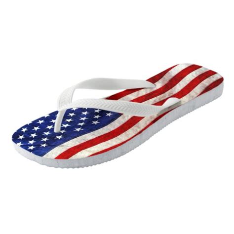 Patriotic Us Flag Flip Flops Zazzle