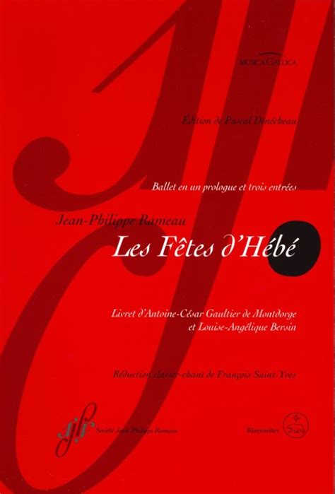 Les Fetes D Hebe Rct Ballet In One Prologue And Three Entr Es