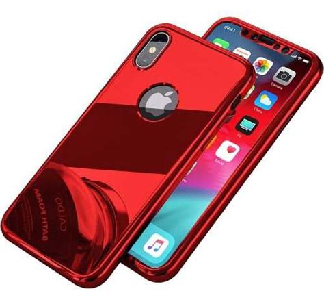 Funda 360 lujo espejo iphone x xs xr xs max mica templada en México