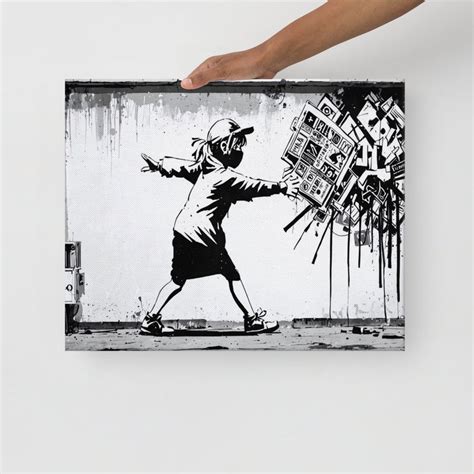 Urban Graffiti Wall Art: Banksy Canvas Print for Hip Home Decor - Etsy