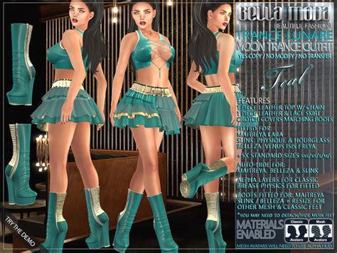 Second Life Marketplace 50 Off Bella Moda Trance Lunare Teal