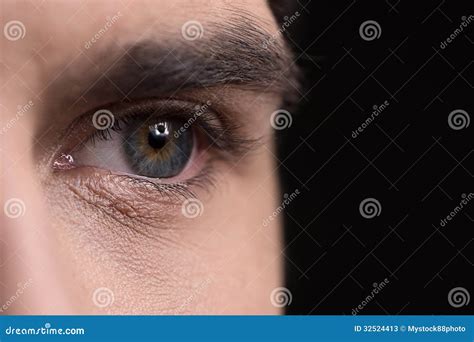 Human Eye. Close-up of Human Eye on Black Stock Image - Image of studio ...