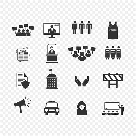 Protest Vector Art Png Protest Icon Set Template Vector Template Icons Politic Demonstrating