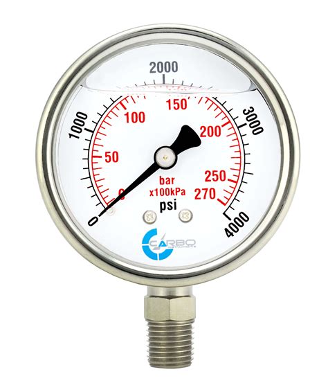 Buy CARBO Instruments 2 1 2 Pressure Gauge Stainless Steel Case