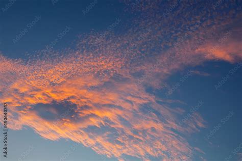 Texture Of Bright Evening Sky During Sunset Stock Photo Adobe Stock