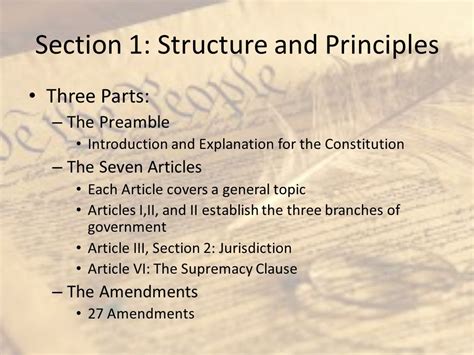 U S Government Chapter The Constitution Section Structure And