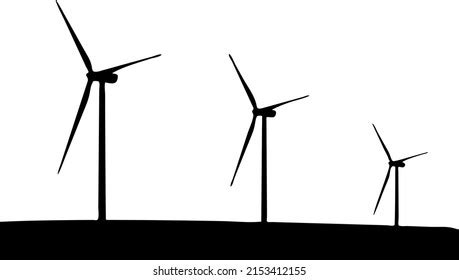 wind turbine vector silhouette isolated  stock vector royalty
