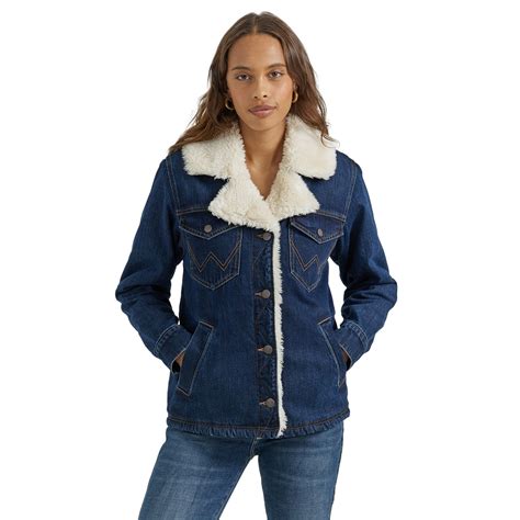 Murdoch S Wrangler Women S Retro Wrange Sherpa Lined Denim Coat