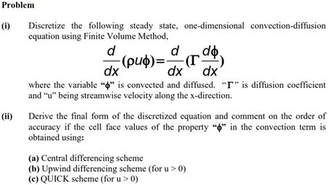 Solved Cfd Question Finite Volume Method Problem Discretize The