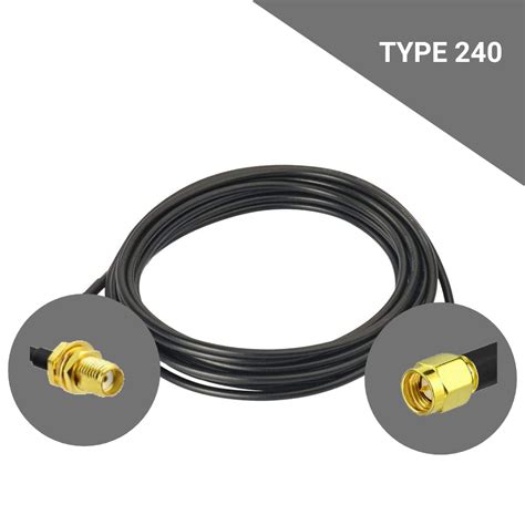 Câble coaxial type 240 de 10m avec connecteurs SMA f vers SMA m