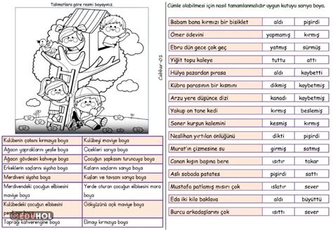 1 Sınıf Okuma Anlama Eduhol Ders Videoları İzle Online Test Çöz