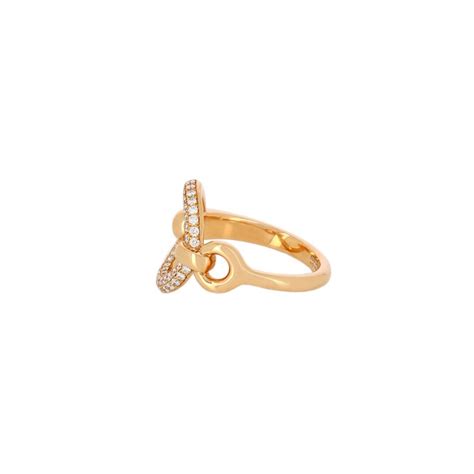 Bague Herm S Filet D Or H Grand Mod Le Light En Or Rose Et Diamants