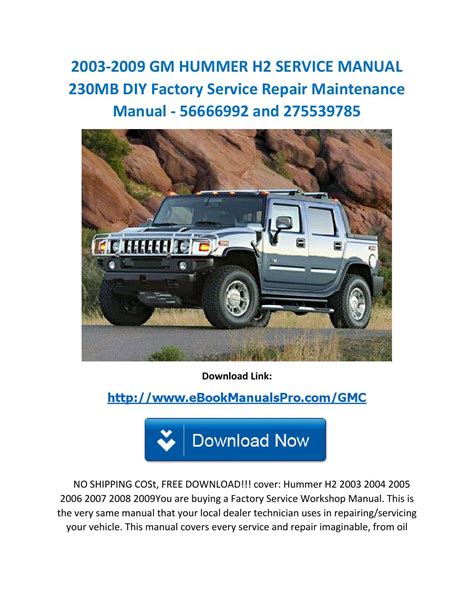 Gm Hummer H Service Manual Mb Diy Factory Service Repair