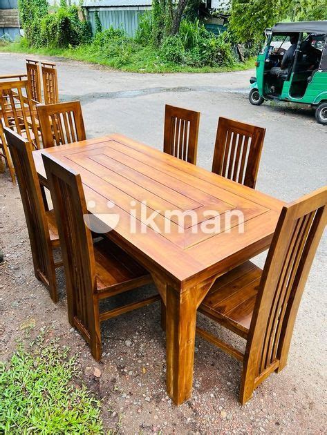 Teak Modern Heavy Dining Table And Chairs Code For Sale