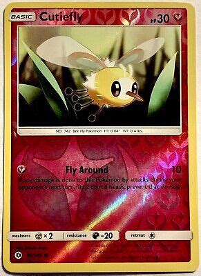 Cutiefly 92 149 Sun Moon Base Set Pokemon TCG Reverse Holo Card