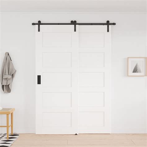 Winsoon 4 18FT Bypass Barn Door Hardware Rail Kit Closet Hanger Single