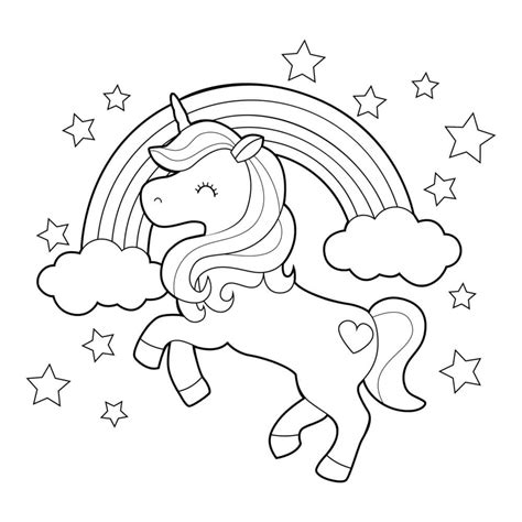 cute rainbow unicorn coloring sheet mitraland - little unicorn and rainbow coloring page free ...