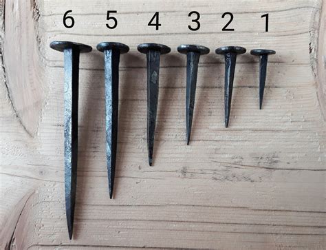 Hand Forged Iron Nails Different Sizes Rustic Farmhouse Style Etsy Uk