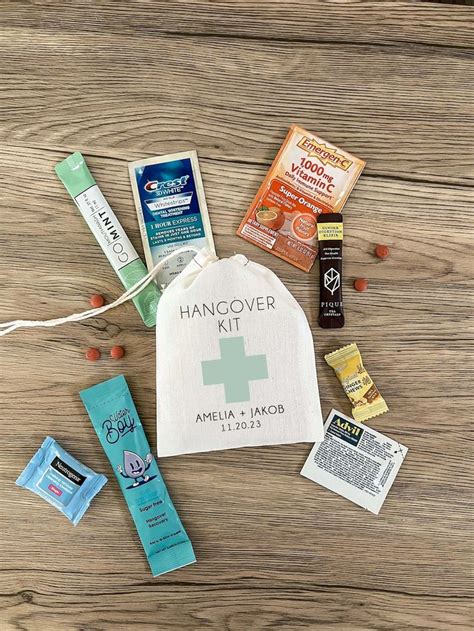 Hangover Kit Bachelorette Party Wedding Favor Bags Etsy Hangover