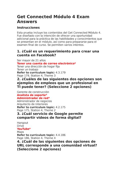 Get Connected Módulo 4 Exam Answers Get Connected Módulo 4 Exam