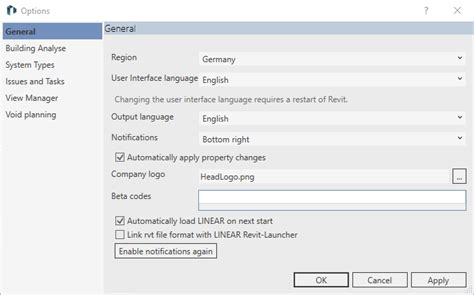 Details On Options Knowledge Base Revit Linear