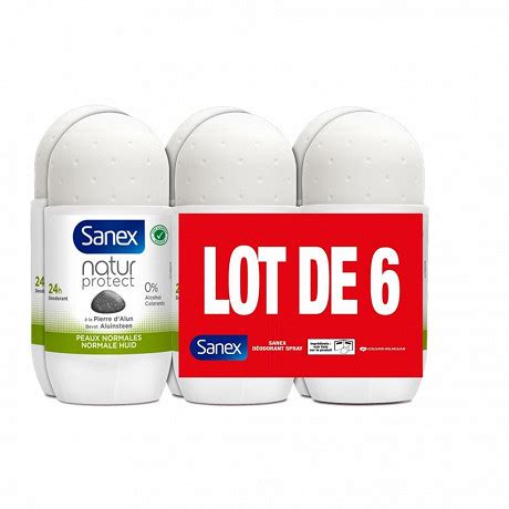 Sanex Deodorant Roll On Nature Protect Peaux Normales 6x50ml