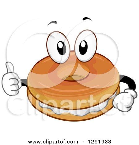 Clipart Bagel With Cream Cheese - Royalty Free Vector Illustration by Cartoon Solutions #1106590