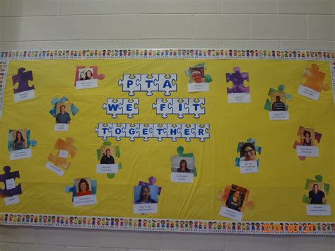 Pta We Fit Together Bulletin Board Pta Bulletin Boards Boards