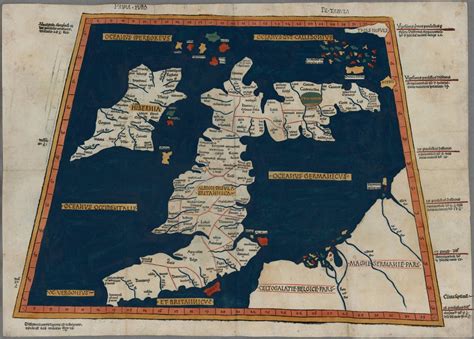 A 1482 recreation of a map from Ptolemy's Geography (2nd century ...