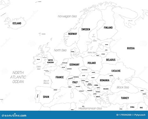 Europe Map. High Detailed Political Map of European Continent with ...