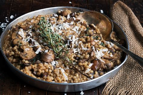 Mushroom Barley Risotto Seasons And Suppers