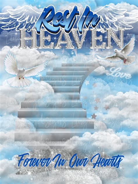 Blue Baby Blue Sky Clouds Heavens Stairway Memorial Background - Etsy