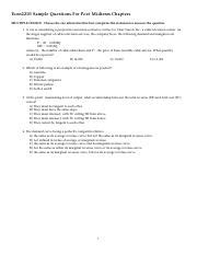 Econ 2Z3 Sample Questions For Post Midterm Chapters 2020 Fall Pdf