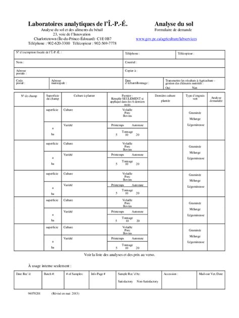 Fillable Online Revised Soil Analysis Form Fre Docx Fax Email Print