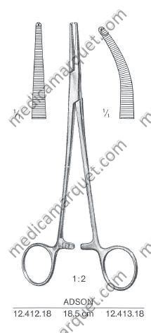 ADSON pinza hemostática 1x2 dientes rectas 18 5cm Medica Marquet