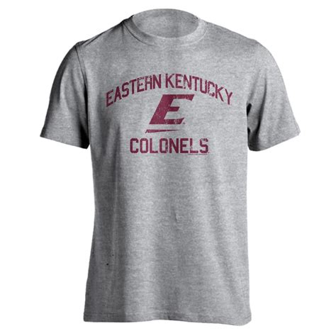 Eastern Kentucky Colonels EKU Distressed Retro Logo Athletic Heather Short Sleeve T-Shirt ...