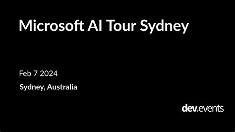 Microsoft Ai Tour Sydney