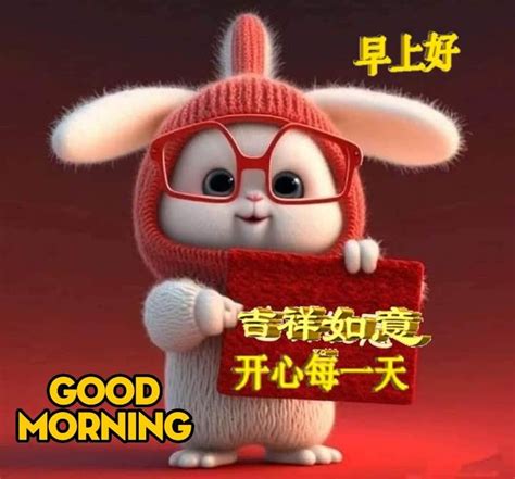 Good Morning Greetings Cute Bunny Chinese Best Good Morning Wishes Chinese Language