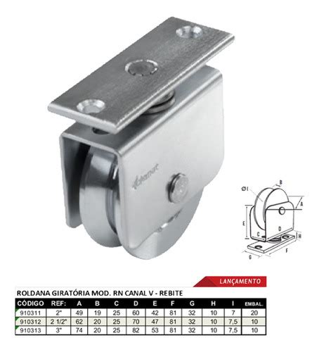 Roldana Girat Ria Caixa Port O Polegadas Canal Em V