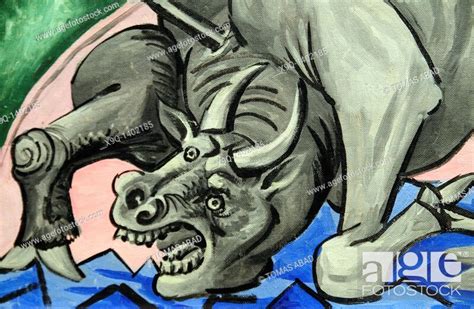 Detail Dying Bull 1934 By Pablo Picasso Spanish Oil On Canvas 13 1 4 X 21 3 4 In Stock