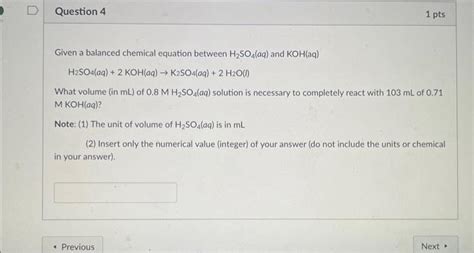 Solved Given a balanced chemical equation between H₂SO4(aq) | Chegg.com