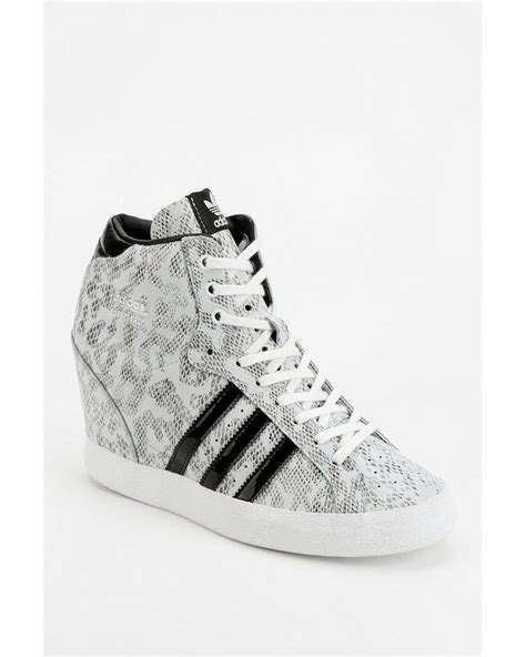 Adidas Basket Snakeskin Hidden Wedge Hightop Sneaker In White Lyst