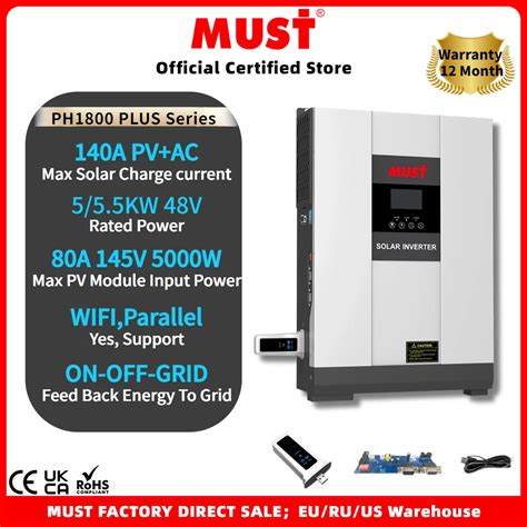 Must Parallel 5kw 5 5kw 48v Ph1800 Plus On Off Grid Hybrid Solar