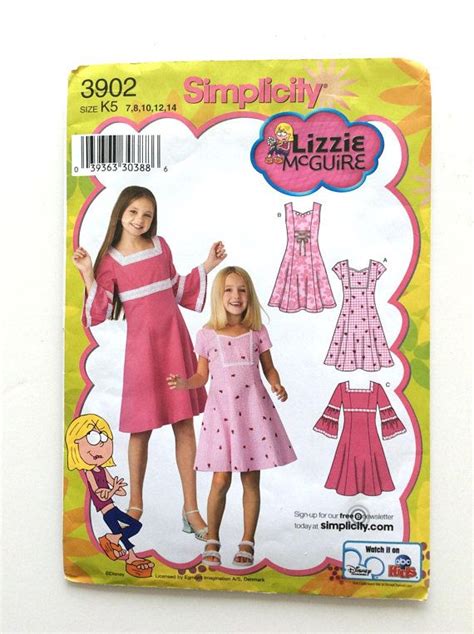 Simplicity 3902 Girls Dress Pattern Lizzie Mcguire Pattern Etsy In 2024