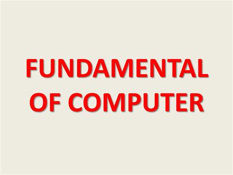 Fundamental Of Computer Bca Semester One Ppt