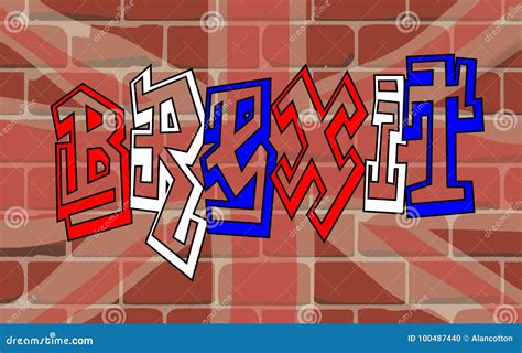 Brexit Graffiti Union Jack Sprayed on a Wall Stock Vector ...