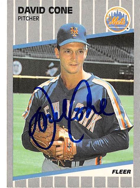 David Cone autographed baseball card (New York Mets) 1989 Fleer #31