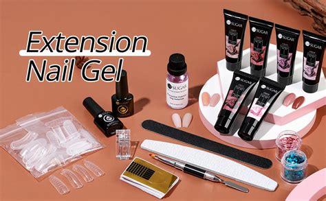 Ur Sugar Nude Poly Extension Gel Nail Kit Colours Neutral Nude Pink